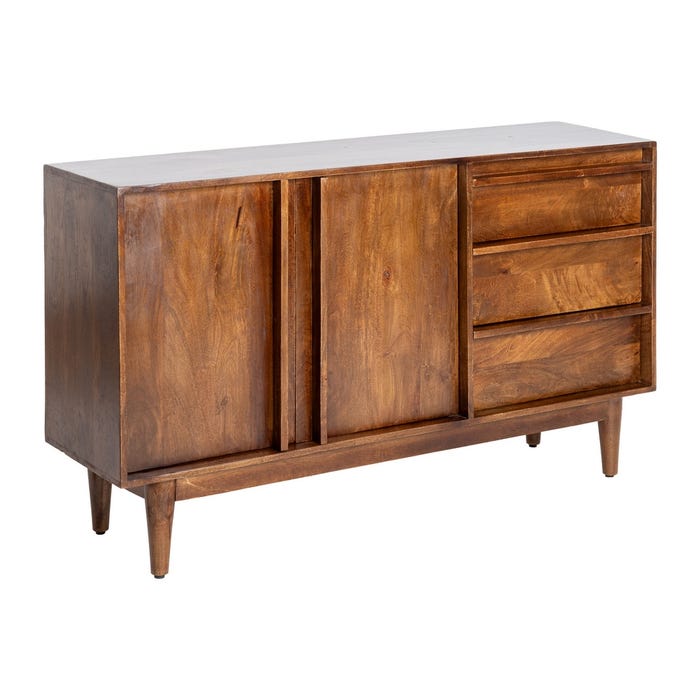 Aparador Marrón Madera De Mango Salón 150 X 42 X 87 Cm