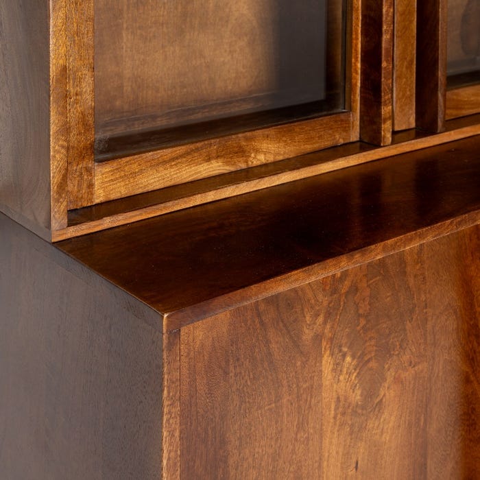 Alacena Marrón Madera De Mango Salón 150 X 50 X 195 Cm