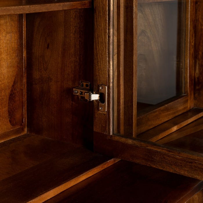Alacena Marrón Madera De Mango Salón 150 X 50 X 195 Cm