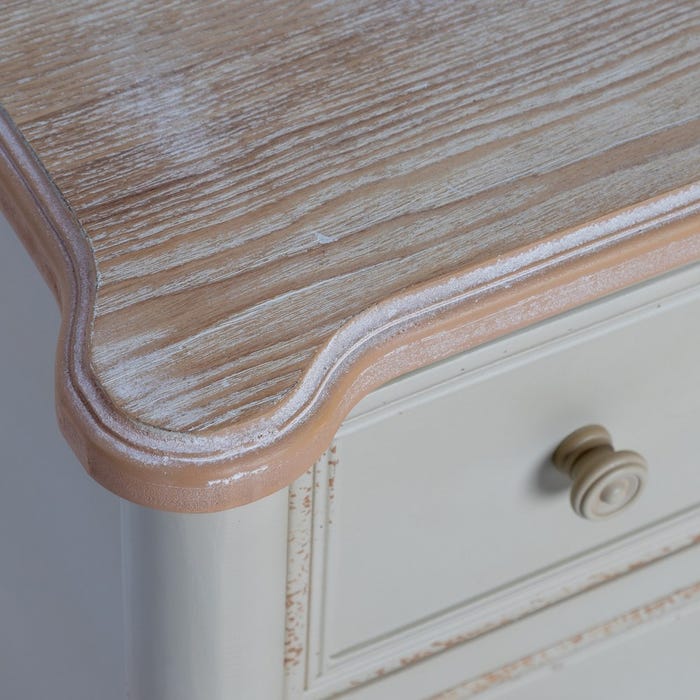 Mueble Auxiliar Natural-Crema Madera 80 X 45 X 60 Cm