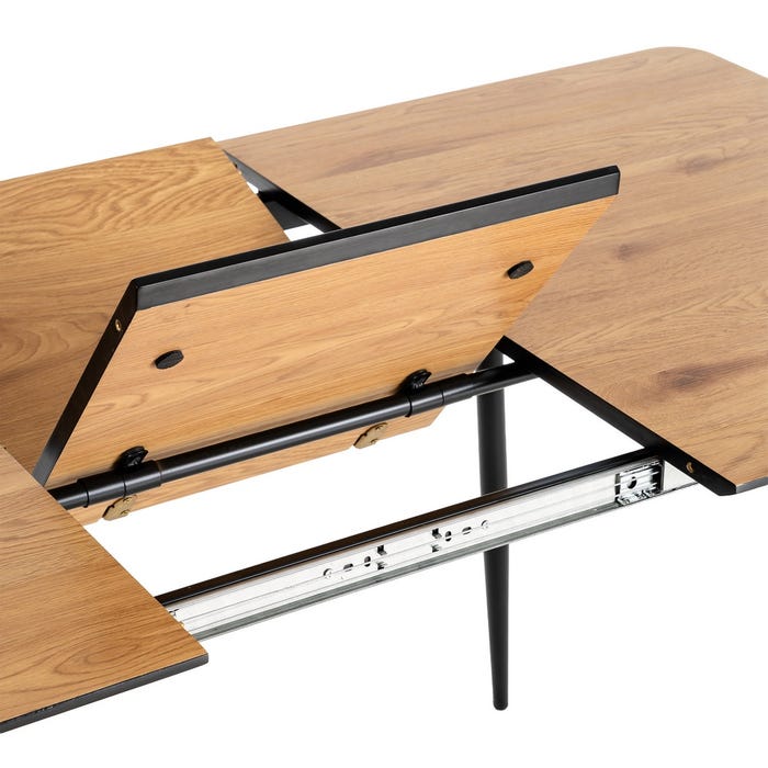 Mesa Extensible Natural Dm-Metal Salón 120 X 80 X 75 Cm