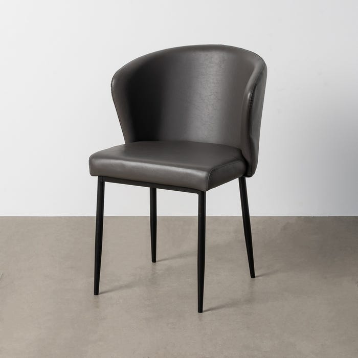 Silla Gris Simil Piel Contract 59 X 55 X 80 Cm