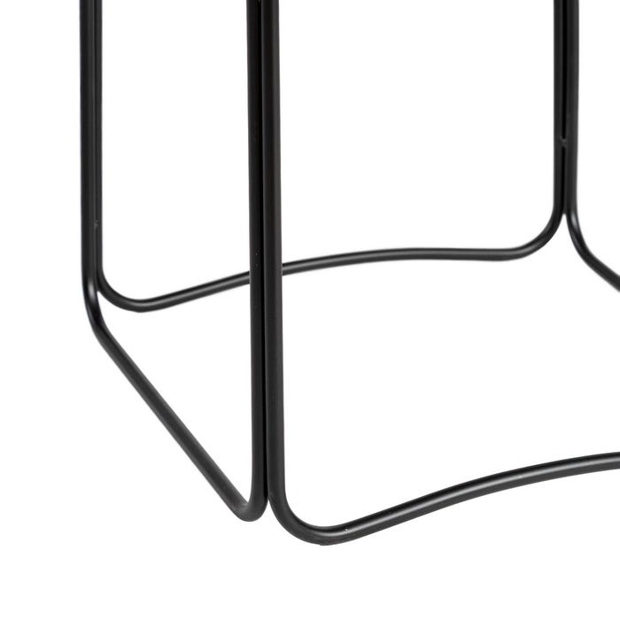 S/3 Mesitas Natural-Negro Metal-Cristal 50 X 50 X 54 Cm