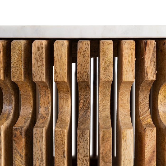 Mesa Centro Madera-Mármol Salón 80 X 80 X 42 Cm