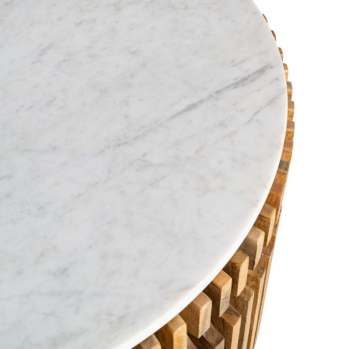 Mesa Centro Madera-Mármol Salón 80 X 80 X 42 Cm
