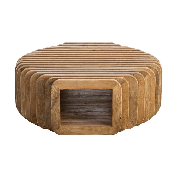 Mesa Centro Madera De Mango Salón 84 X 85 X 32 Cm