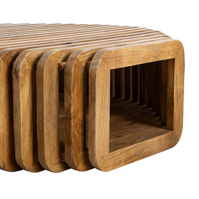 Mesa Centro Madera De Mango Salón 84 X 85 X 32 Cm