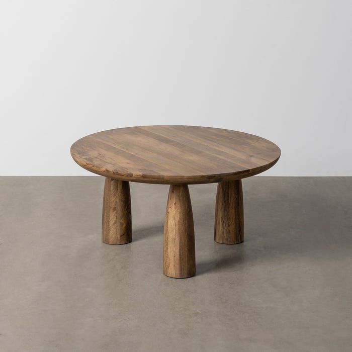 Mesa Centro Madera De Mango Salón 75 X 75 X 37 Cm