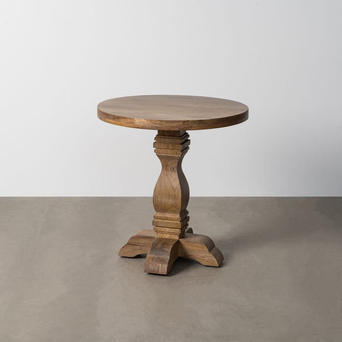 Mesa Auxiliar Madera De Mango Salón 65 X 65 X 66 Cm