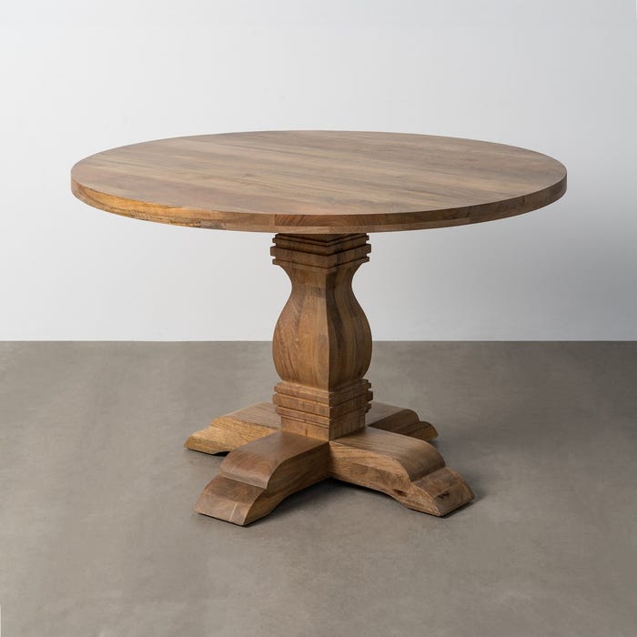 Mesa Comedor Madera De Mango Salón 120 X 120 X 76 Cm