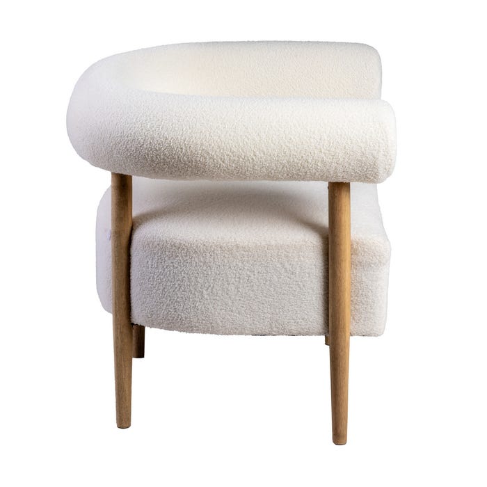 Sillón Beige Tejido-Madera Salón 80 X 67 X 69 Cm