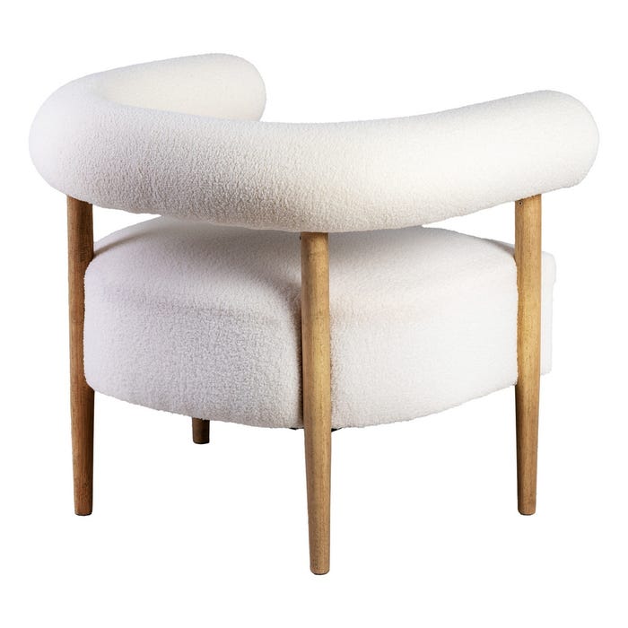 Sillón Beige Tejido-Madera Salón 80 X 67 X 69 Cm