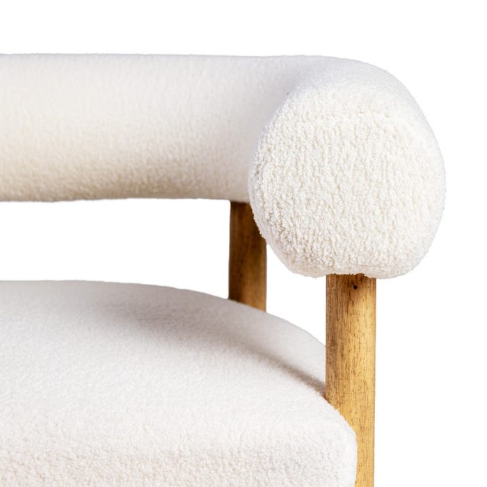 Sillón Beige Tejido-Madera Salón 80 X 67 X 69 Cm