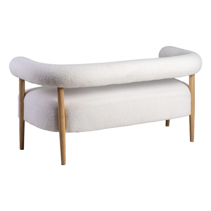 Sofá 2 Plazas Beige Tejido-Madera Salón 143 X 67 X 69 Cm