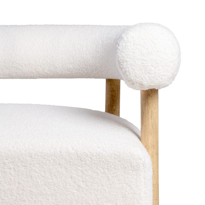 Sofá 2 Plazas Beige Tejido-Madera Salón 143 X 67 X 69 Cm