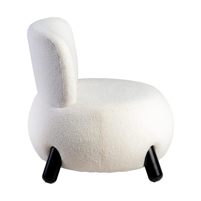 Sillón Blanco-Negro Tejido-Madera Salón 73 X 75 X 74,50 Cm