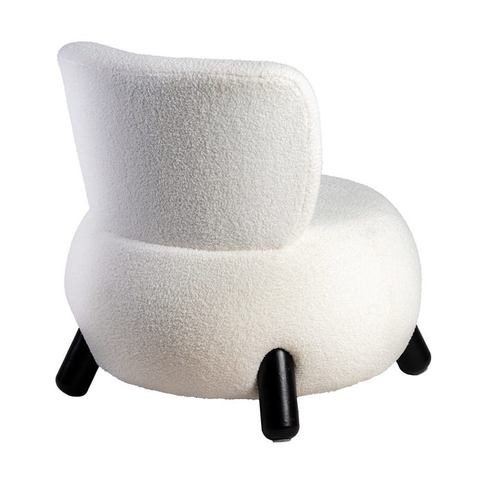 Sillón Blanco-Negro Tejido-Madera Salón 73 X 75 X 74,50 Cm