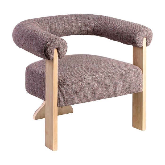 Sillón Jaspeado Gris-Rosa Tejido-Madera 84 X 69 X 72 Cm