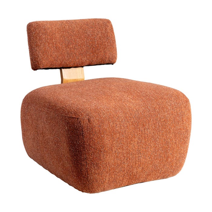 Sillón Jaspeado Teja Tejido-Madera Salón 60 X 72 X 64,50 Cm
