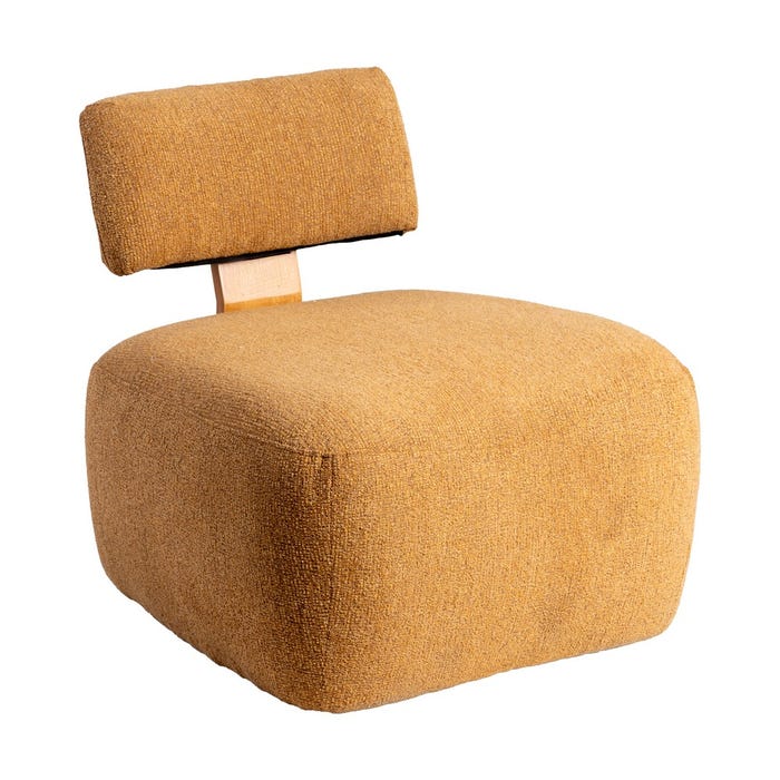 Sillón Jaspeado Mostaza Tejido-Madera 60 X 72 X 64,50 Cm