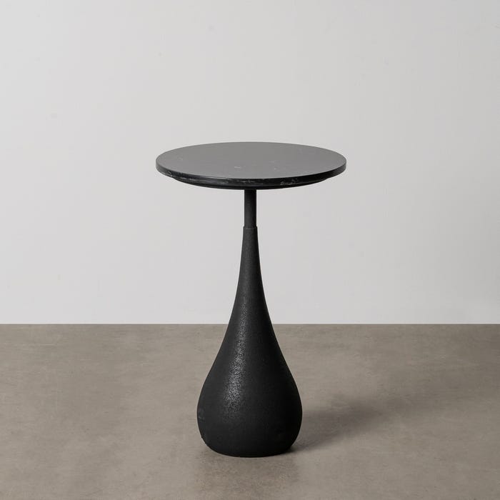 Mesita Negro Metal-Mármol 35 X 35 X 54,50 Cm