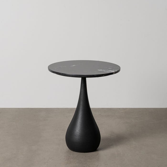 Mesita Negro Metal-Mármol 40 X 40 X 47 Cm