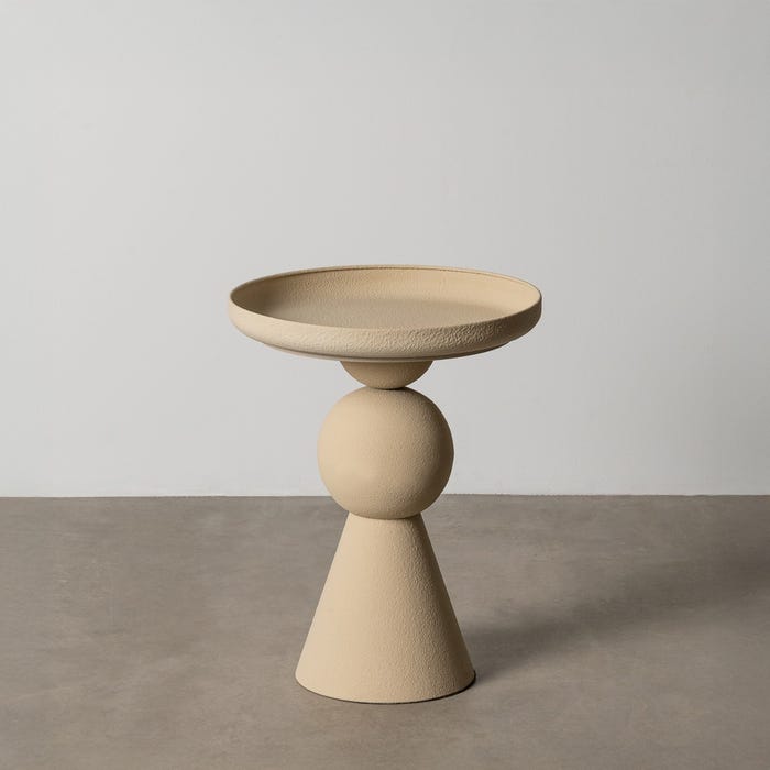 Mesita Crema Metal 41 X 41 X 52 Cm