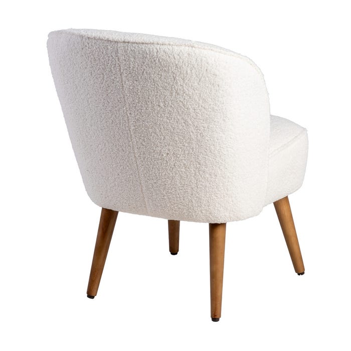 Sillón Beige Madera De Caucho Salón 54 X 64 X 73 Cm