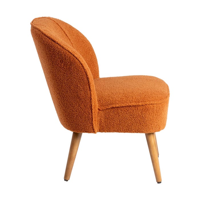 Sillón Terracota Madera De Caucho Salón 54 X 64 X 73 Cm