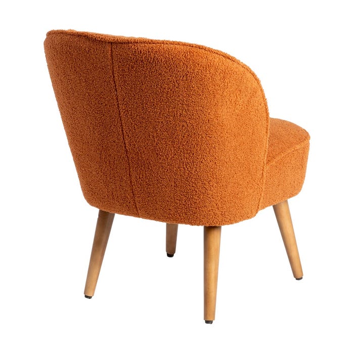 Sillón Terracota Madera De Caucho Salón 54 X 64 X 73 Cm