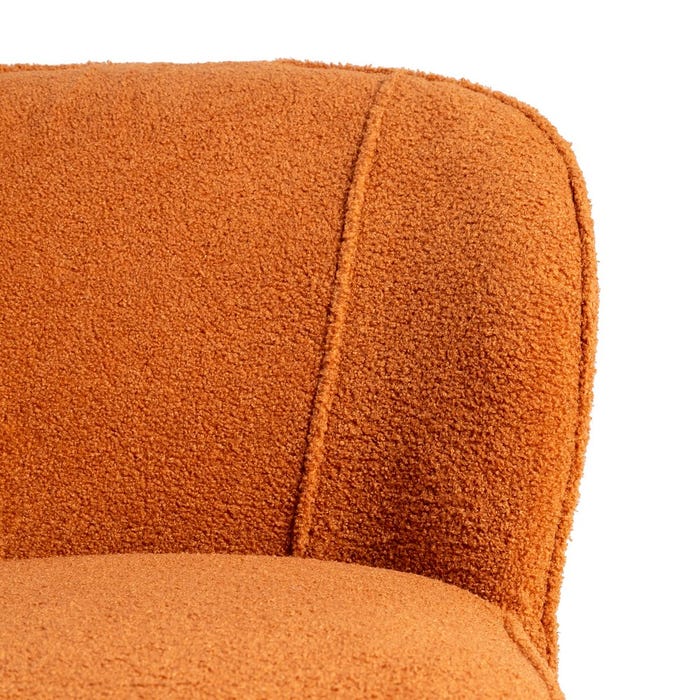 Sillón Terracota Madera De Caucho Salón 54 X 64 X 73 Cm