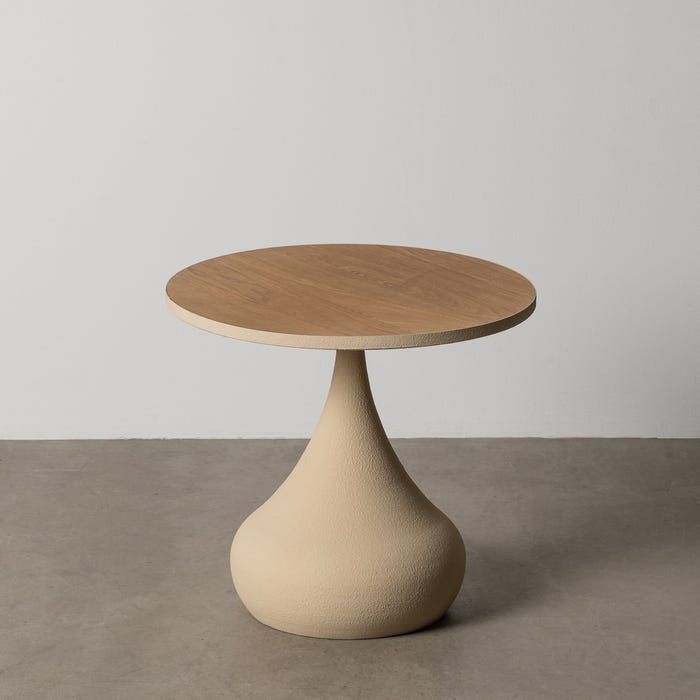 Mesita Natural-Blanco Dm-Metal 50 X 50 X 48,50 Cm