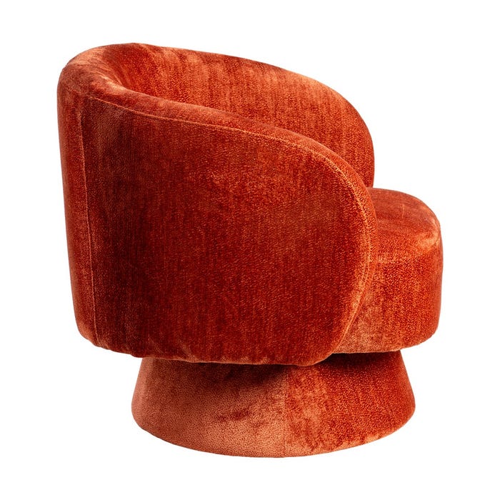 Sillón Giratorio Terracota Tejido Salón 78 X 79 X 77 Cm