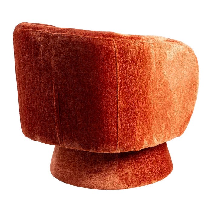 Sillón Giratorio Terracota Tejido Salón 78 X 79 X 77 Cm
