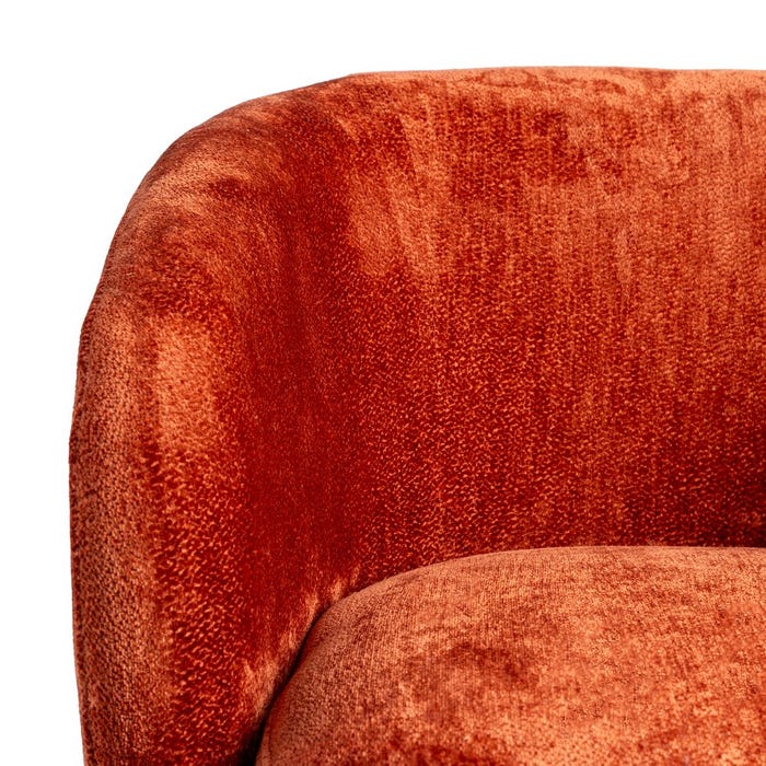 Sillón Giratorio Terracota Tejido Salón 78 X 79 X 77 Cm