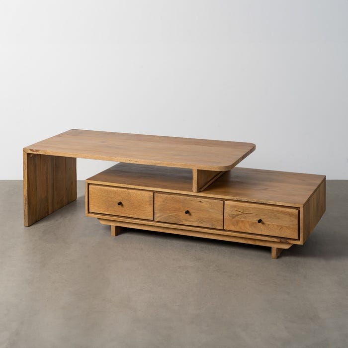 Mesa Centro Natural Madera De Mango 150 X 60 X 45 Cm