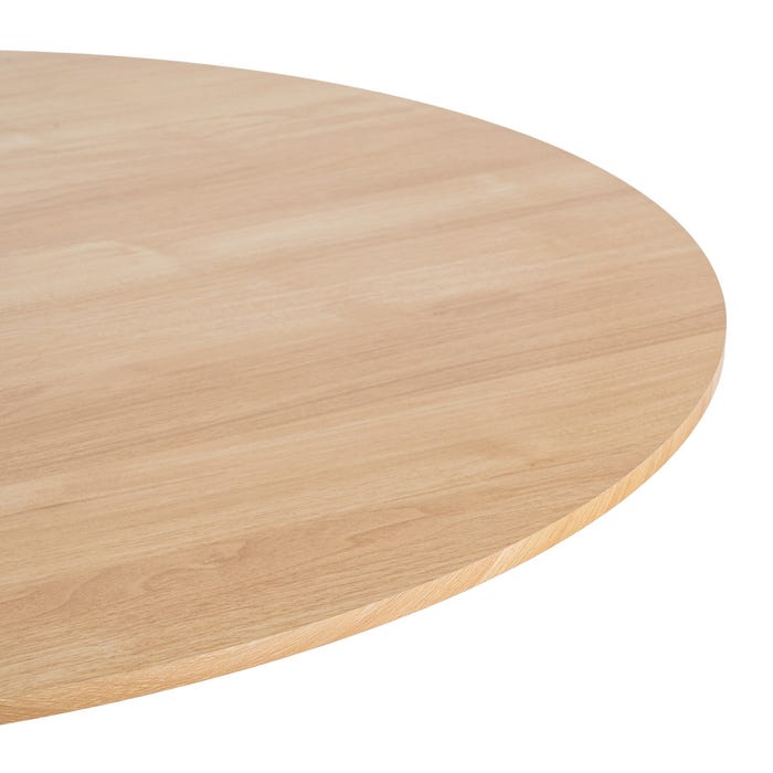 Mesa Comedor Natural-Blanco Dm-Metal 100 X 100 X 75 Cm