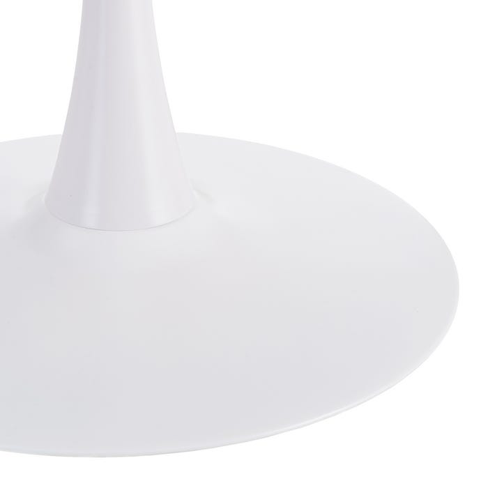 Mesa Comedor Natural-Blanco Dm-Metal 100 X 100 X 75 Cm