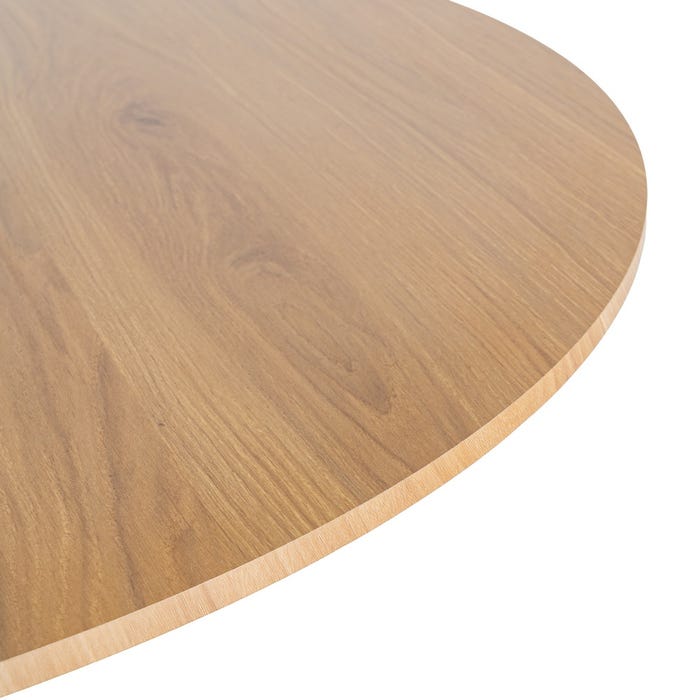 Mesa Comedor Natural-Negro Dm-Metal 100 X 100 X 75 Cm