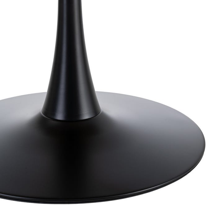 Mesa Comedor Natural-Negro Dm-Metal 100 X 100 X 75 Cm