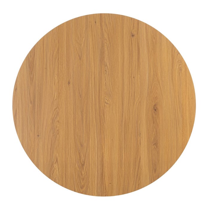 Mesa Comedor Natural-Negro Dm-Metal 100 X 100 X 75 Cm