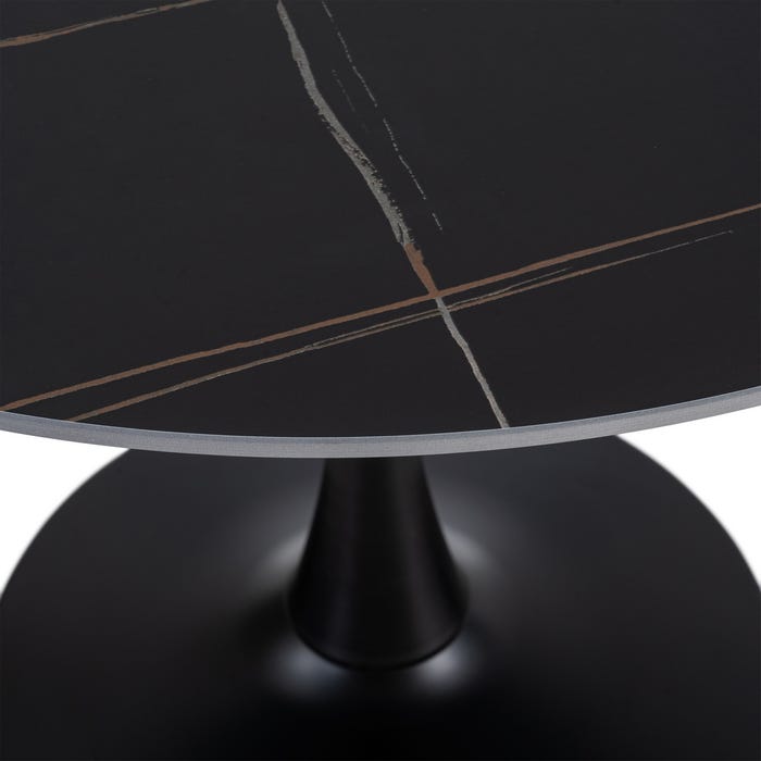 Mesa Comedor Negro Piedra Sinterizada 100 X 100 X 75 Cm