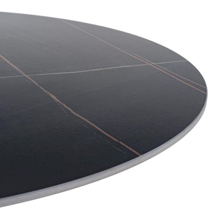 Mesa Comedor Negro Piedra Sinterizada 100 X 100 X 75 Cm