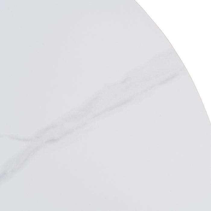 Mesa Comedor Blanco Piedra Sinterizada 100 X 100 X 75 Cm