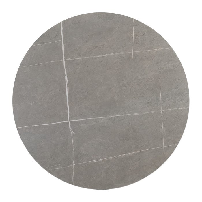 Mesa Comedor Gris Piedra Sinterizada 100 X 100 X 75 Cm