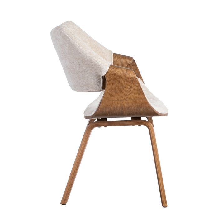 Silla Crema-Marrón Tejido-Madera 61 X 56 X 82 Cm