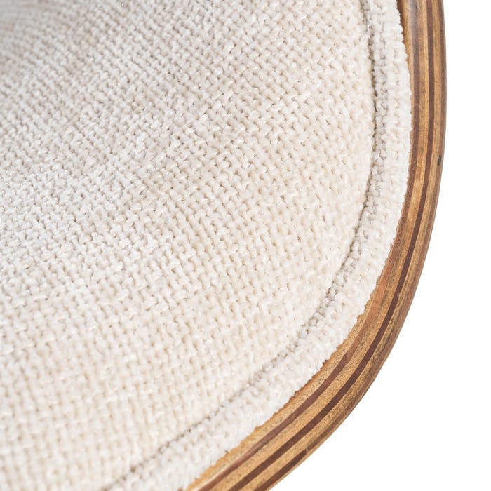 Silla Crema-Marrón Tejido-Madera 61 X 56 X 82 Cm