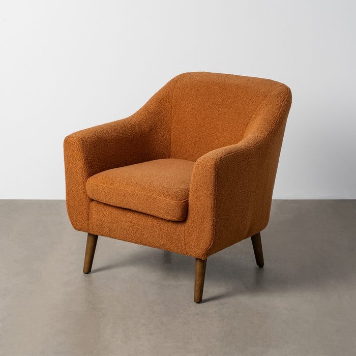 Sillón Terracota Tejido-Madera 74 X 68 X 76 Cm