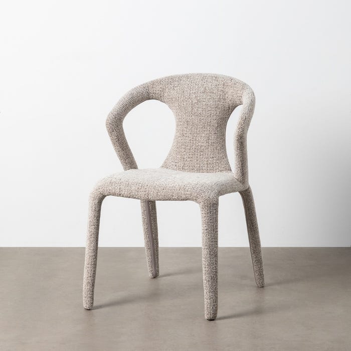 Silla Jaspeado Gris Tejido Salón 52,50 X 59 X 79 Cm