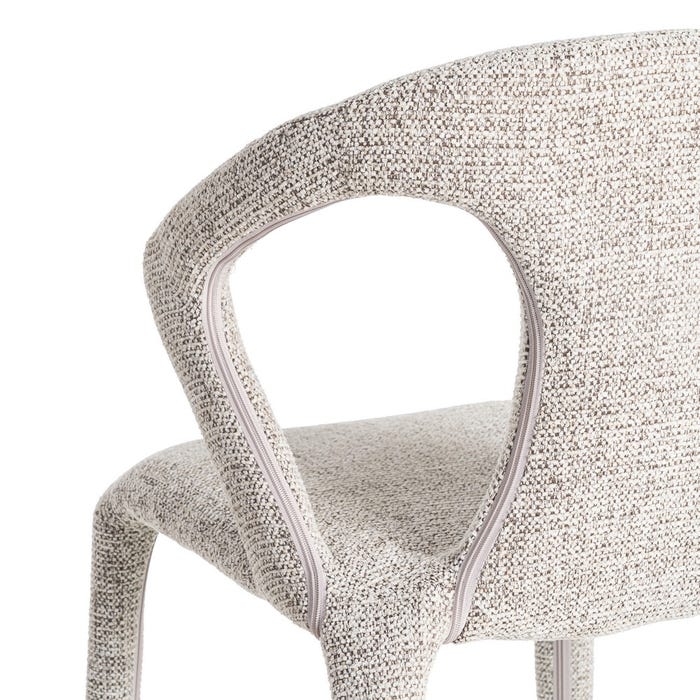 Silla Jaspeado Gris Tejido Salón 52,50 X 59 X 79 Cm